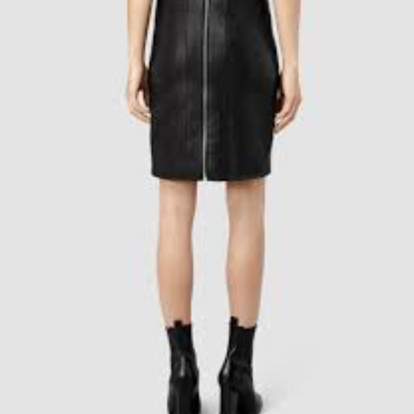 NWOT All Saints Lucille Leather Skirt Size 2 - Picture 6 of 8